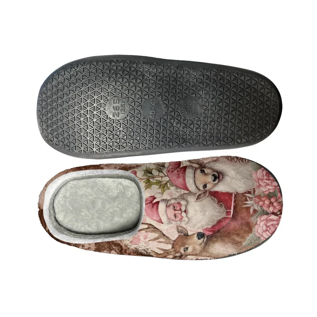 Santa Claus Design Women Flats Home Slippers Indoor Bedroom Couple Cotton Slipper Autumn Winter Warm Floor Slides Zapatos Mujer