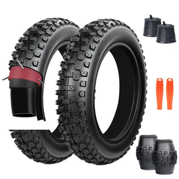 ZUKKA Set di 2 Pneumatici Fat Bike 20x4.0 con Camere d'Aria, Antiforatura, Alta Trazione, Pieghevoli per Bici Elettriche da Neve e Montagna