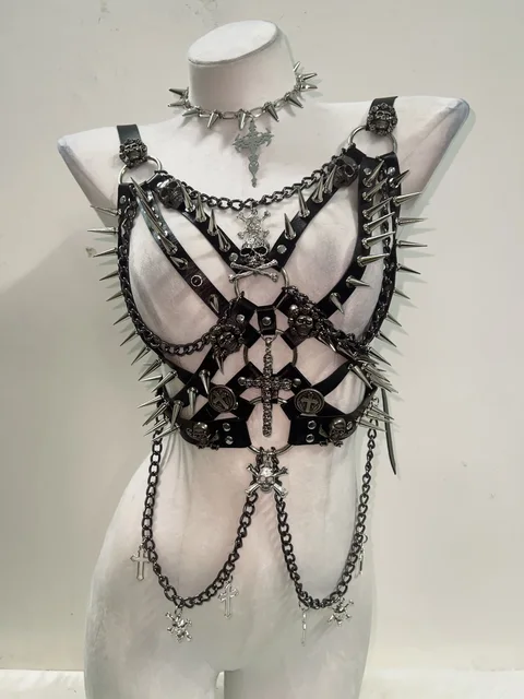 Spikey Metal Harness Top 3