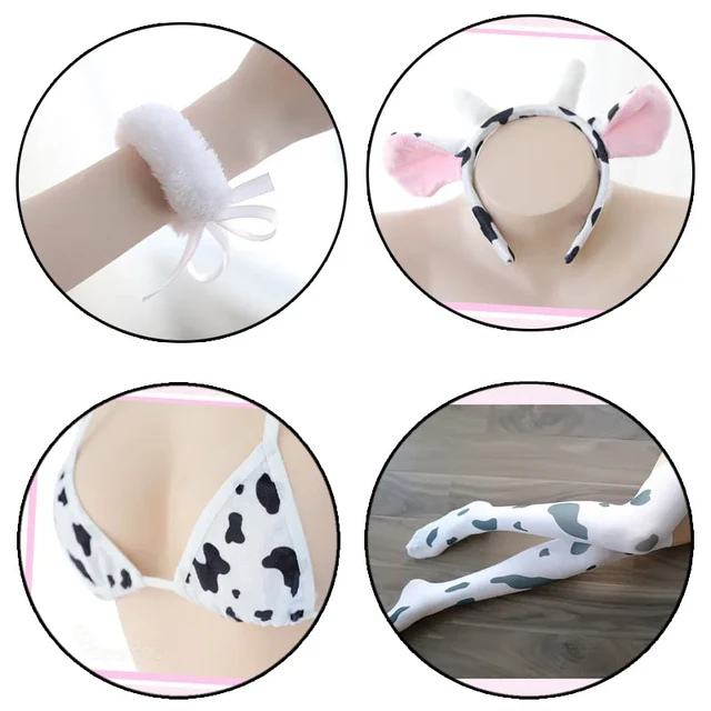 Sexy Cat Cosplay Costume Lingerie Set Anime Girls Swimwear Lolita Bra Panty  Suit 