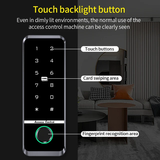 Outdoor Tuya App Wifi Access Control System Kit Set Waterproof RFID EM Fingerprint Keypad + 180Kg Electric Magnetic Strike Locks 4