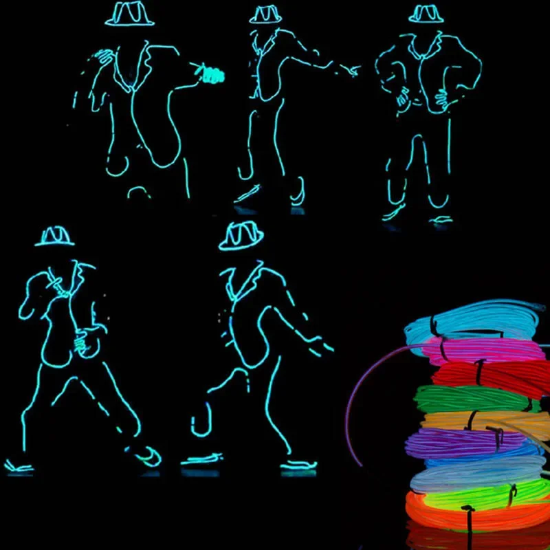 1M/3M/5M Flexibles Neonlicht-Kabel für Kleiderdekoration, EL Leuchtendes Kabel für Party-DIY, Atmosphärisches Licht, Wasserdichter LED-Streifen – Detail 20