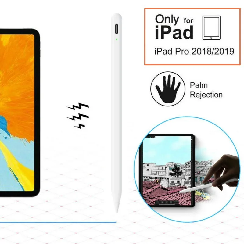 

Для ipad карандаш Apple ручка для рисования совместимый Apple Pencil 2 iPad Pro 11 12,9 2020 2019 Air 4 7th 8th отклонение пальмы металл