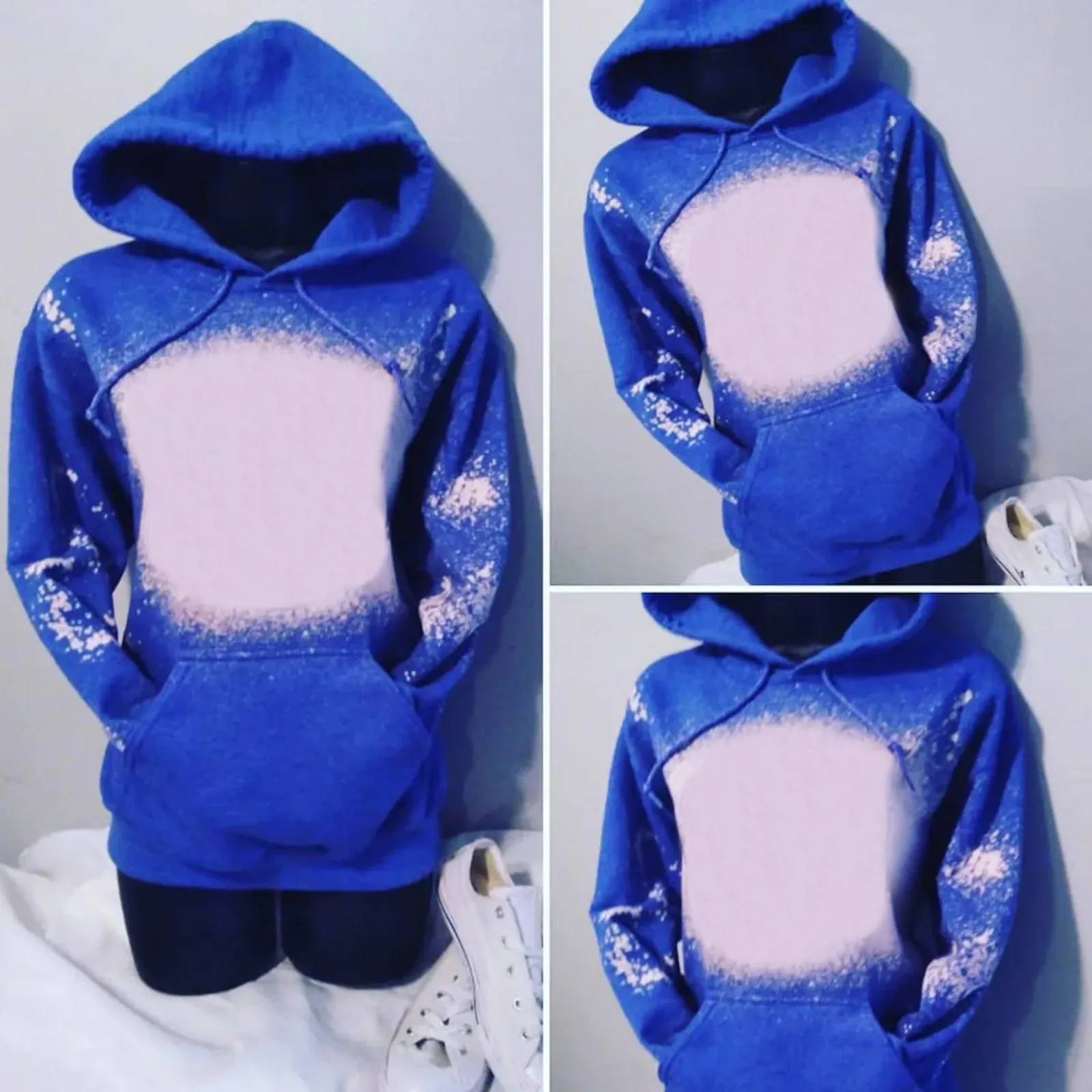 

Женская блузка с воротником, женский свободный пуловер с карманами и капюшоном, отбеливающий свитер с длинным рукавом и принтом, Женский свитшот с капюшоном