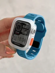 Premium Silicone Case and Strap Set for Apple Watch - Stylish Protective Bracelet Cover (TrSkyU)