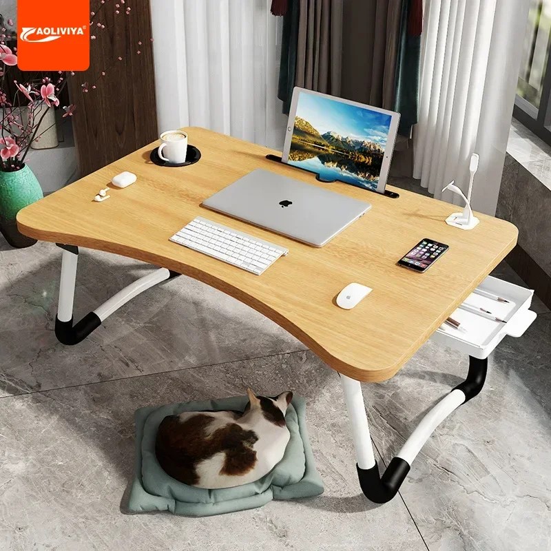 AOLIVIYA Folding Table Sofa Desk Bed Table Laptop For Dorm Room Bedroom Floor Sitting Bay Window A1