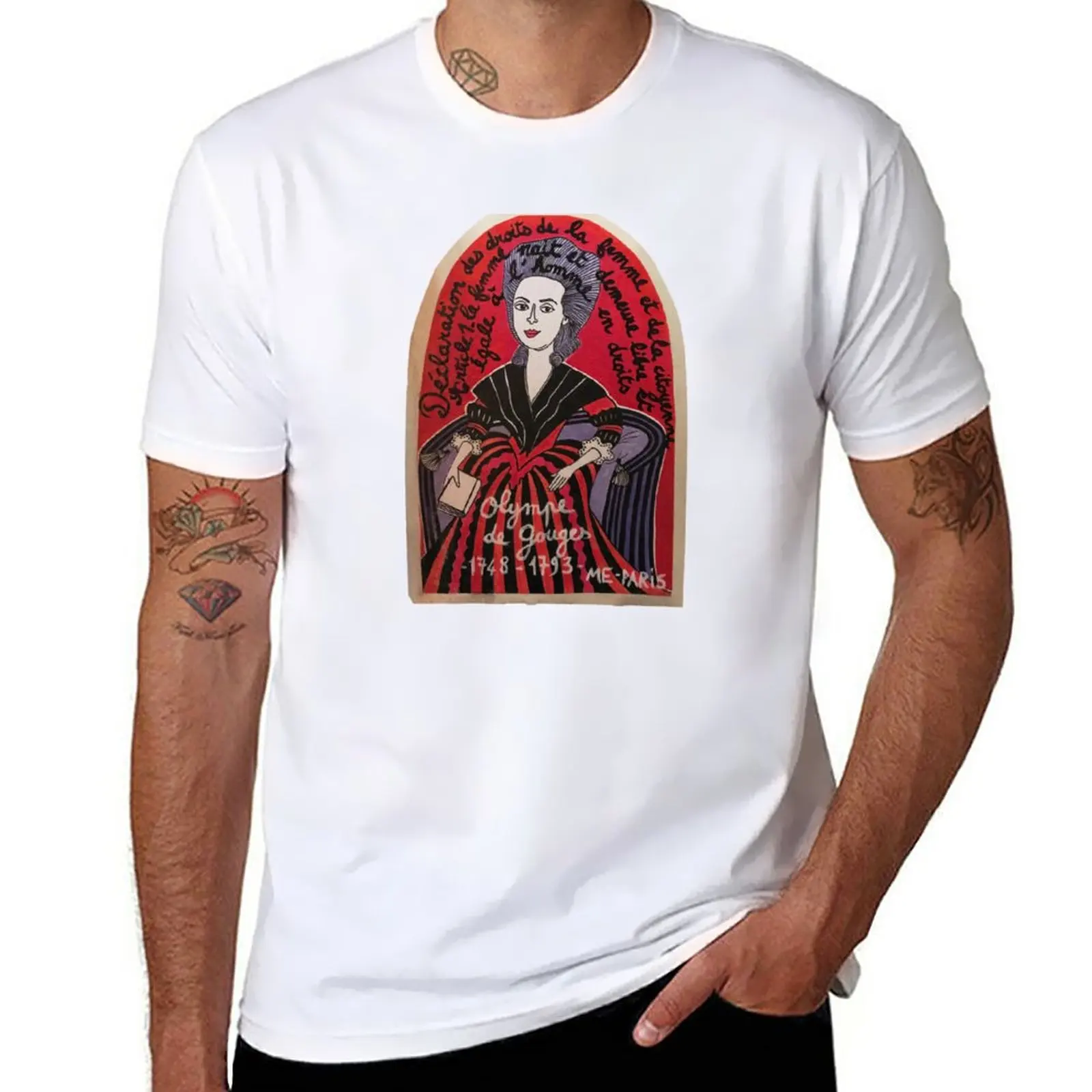 New Olympe de Gouges street art T-Shirt Anime t-shirt plain t-shirt anime clothes T-shirts for men cotton