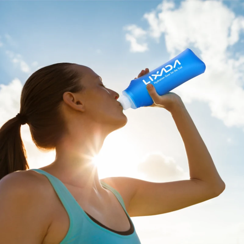 Lixada 1PCS/2PCS 500ml Outdoor Water Drinking Bottle Soft Folding Flask BPA Free For Outdoor Running Sport Hiking Cycling