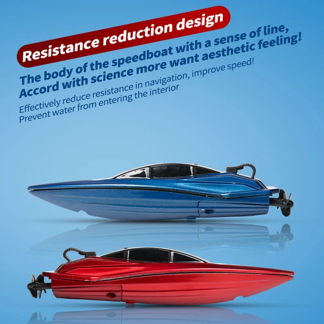 2.4GHz High Speed Mini RC Boat LED Light Waterproof Electric Remote Control Ship Children Remote Control Ship Toy Party Gift 3