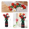 Creative Red Rose Vase Plants Model Building Blocks Moc Romantic Classic Flowers Bouquet Potted Bricks Toys Valentine's Day Gift 4