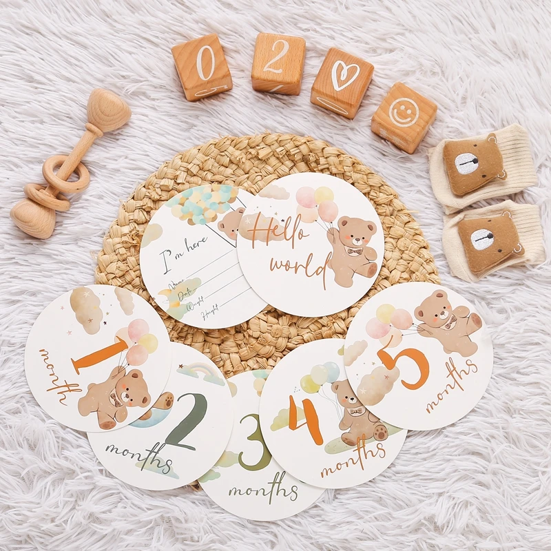 Newborn Milestone Cards Paper Number Monthly Memorial Milestone Photo Cards Commemorative Baby Birth Baby Photography Props newborn photography props