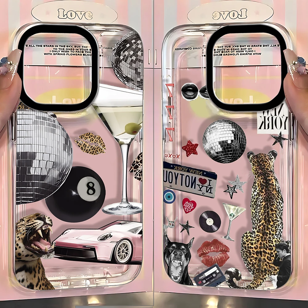 Trendy Disco Ball Leopard Phone Case For iPhone 16 16e 15 14 13 12 11 ...