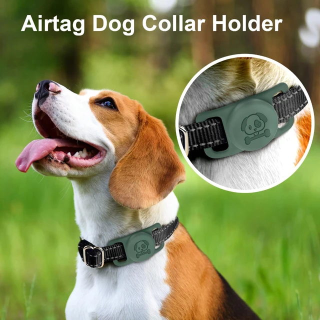 Dog Collar Holder for AirTag Dog Cat GPS Finder Waterproof Silicone Hidden Loop AirTag Pet Collar Anti-Lost Tracker Accessories 2