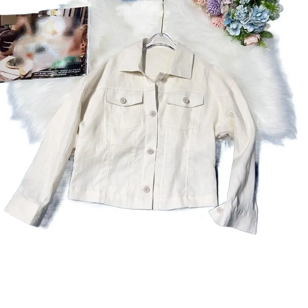 

2023 Women's Clothing Fashion Collar Cotton and Linen Shirt 0817