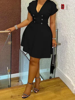 Women Plus Size Dress Floral Print Ruffle Sleeve V-Neck Summer Casual A-line Dress with Belt Detail and Pockets 2