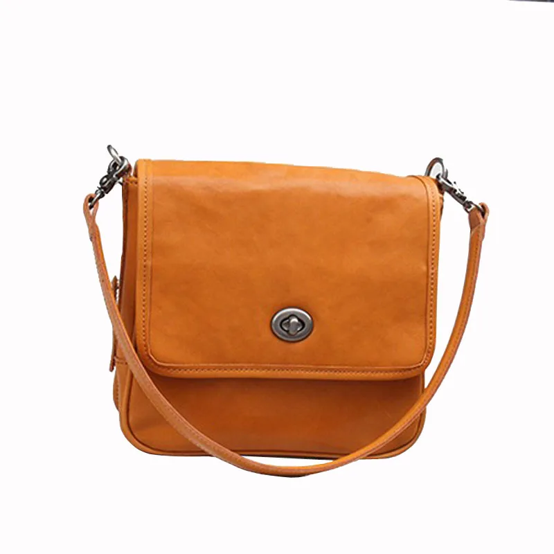 

Genuine Leather Shoulder Bags for Women Small Lock Cross Body Bag Female Vintage Design Solid Color Flap Messenger Fashion Sling