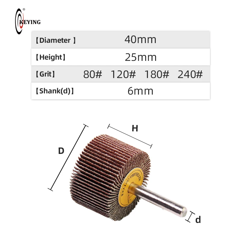 1PCS 40mm Sanding Abrasive Flap Wheel with 6mm Shank Dremel Accessories 80-240 Grit Sandpaper Grinding Polishing Wheel for Drill