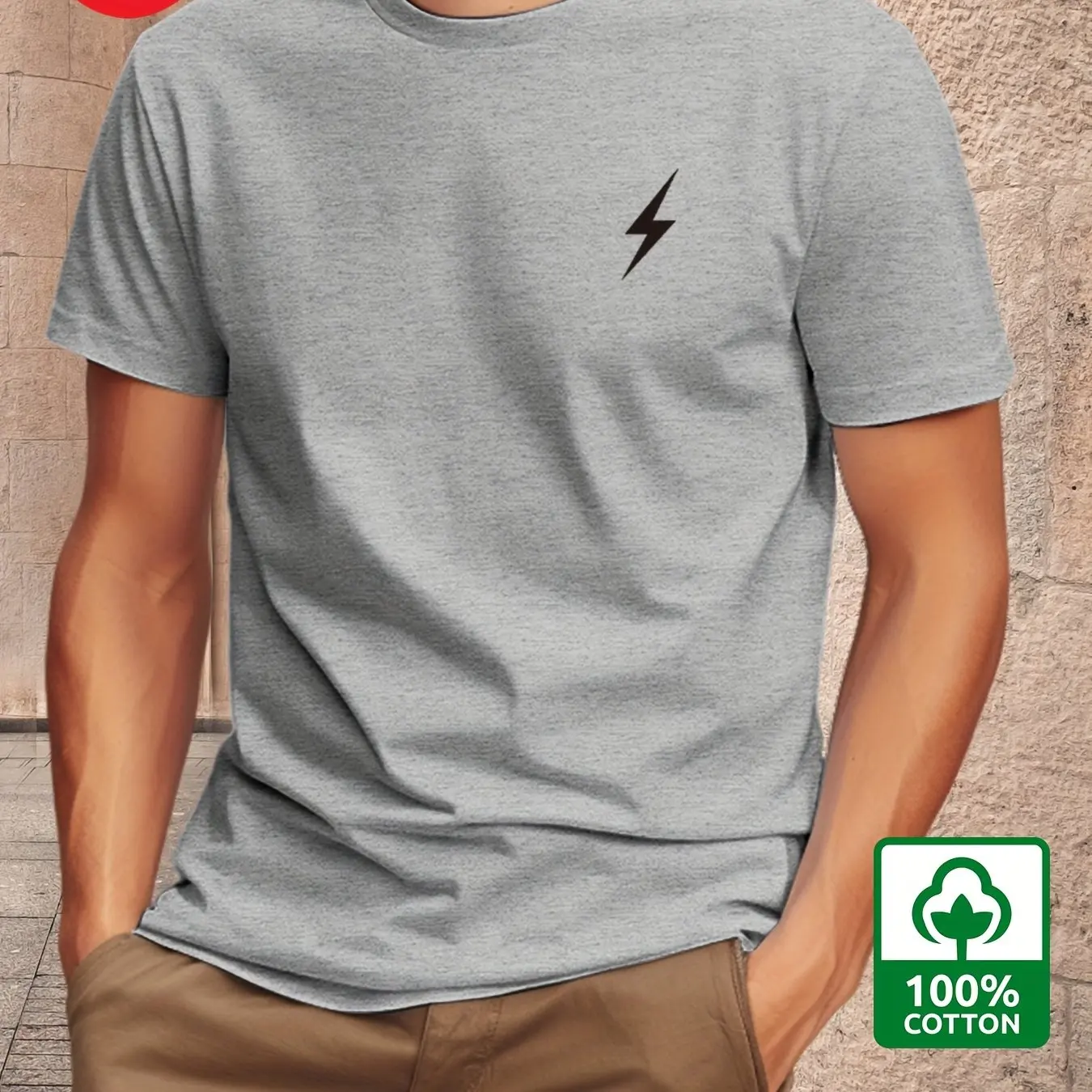 تي شيرت رجالي صيفي 100% من القطن الخالص كاجوال فضف...