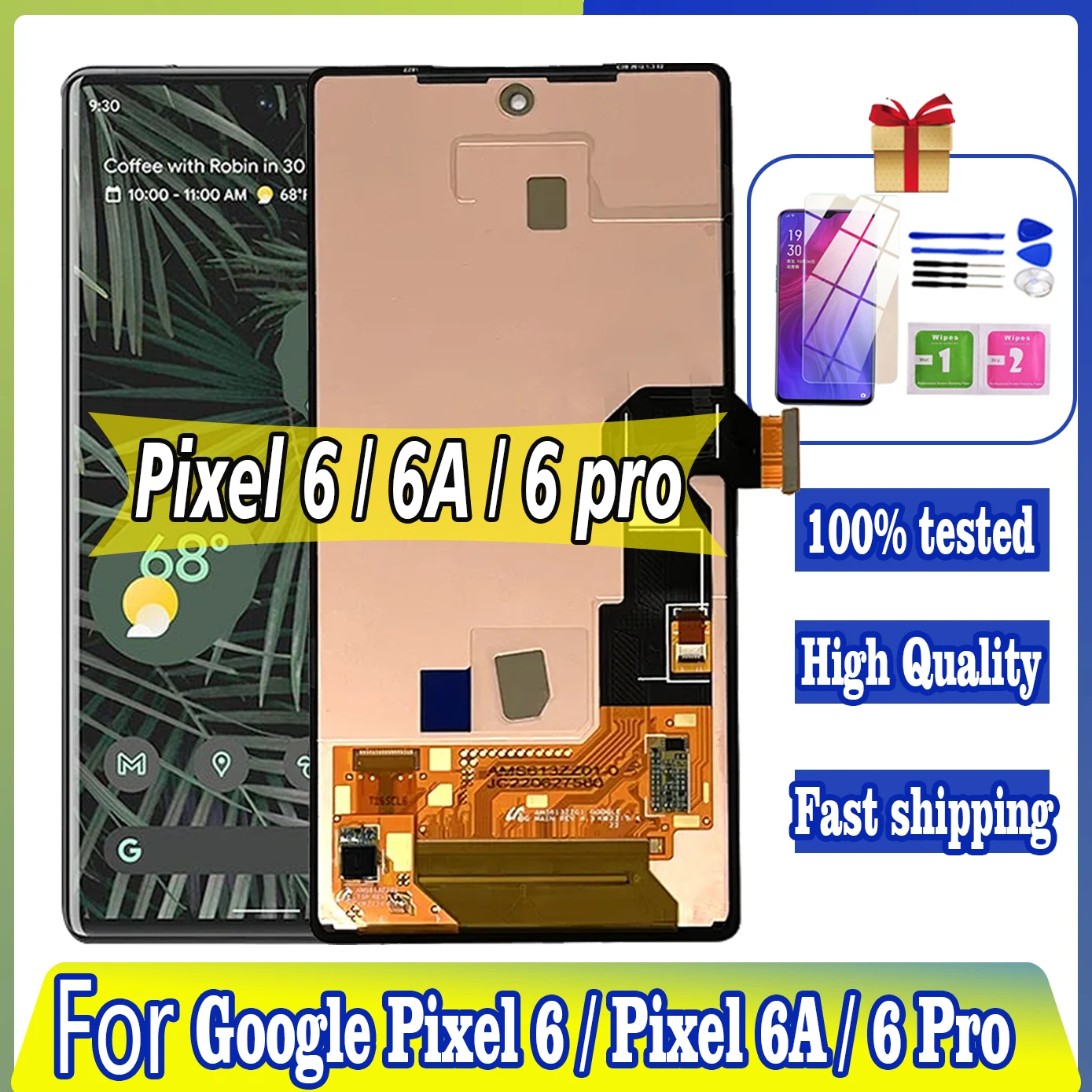 Lcd Amoled Testato Per Google Pixel 6 Pixel 6A Display Touch Screen Per Google Pixel 6 Pro 6Pro Ltpo Lcd Panel Digitizer
