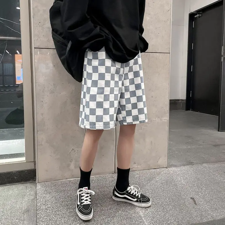 American High Street Plaid Shorts Summer Thin Casual Loose Men's Women Retro Fashion Brand Pants 2023 New
