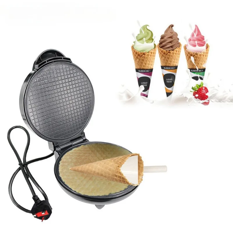 Electric Crispy Egg Roll Maker Omelet Sandwich Iron Crepe Baking Pan Waffle Pancake Oven DIY Ice Cream Cone Machine