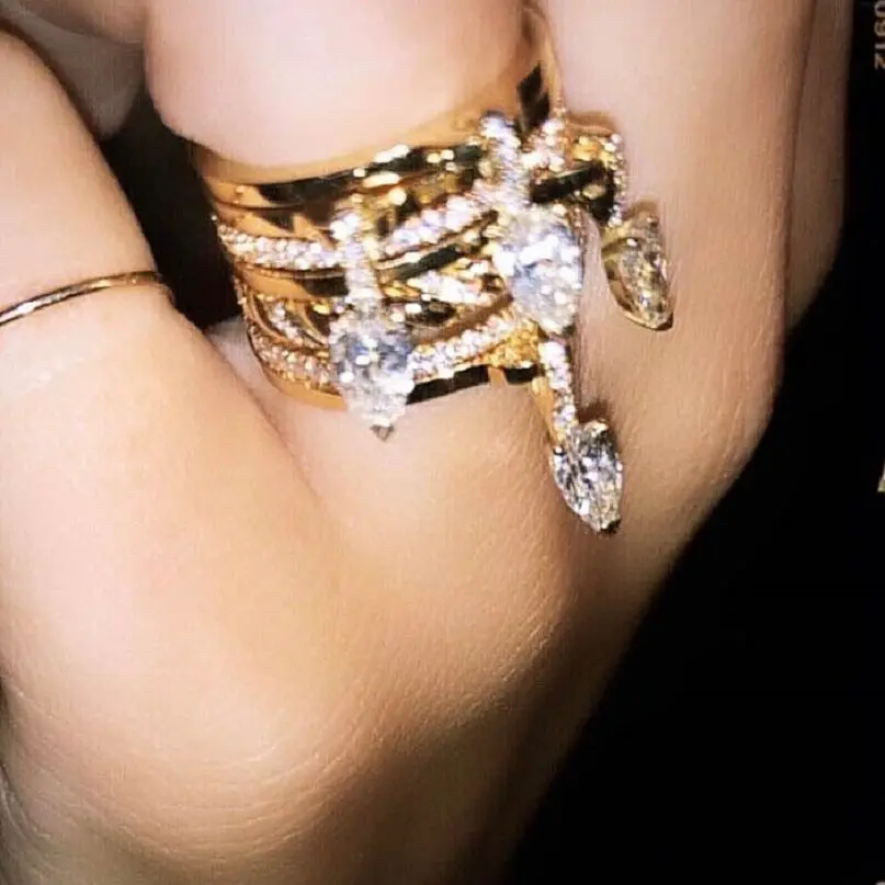 14K Oro Su Argento Sterling Arcobaleno Cz Stretto Cerchio Polsino