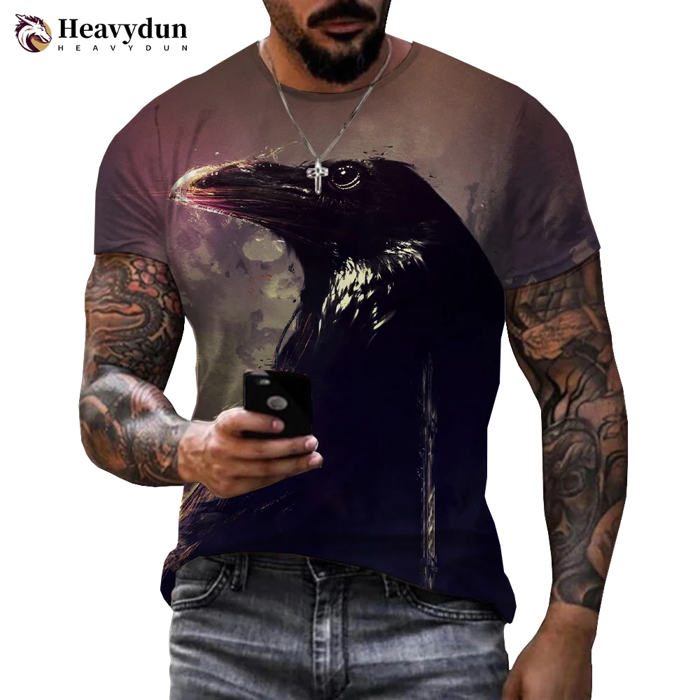 

Raven Bird 3D T-shirt Creative Animal Design Birds Crow Print T Shirt Men Women Harajuku Casual Short Sleeve Streetwear Tops