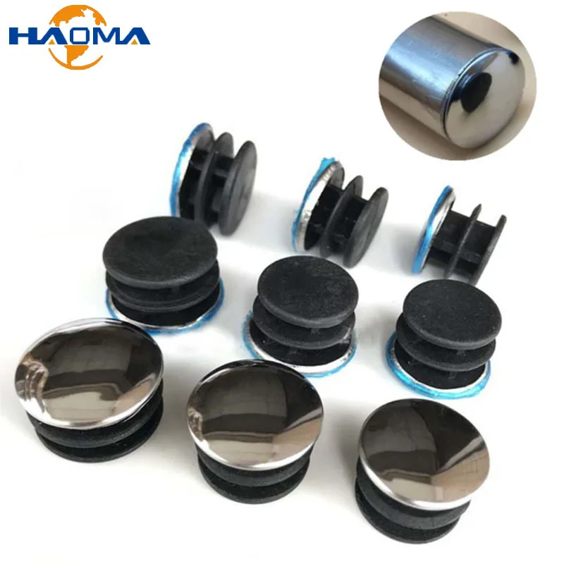 Round Steel Pipe End Caps Plastic Tube Blanking Insert Plug Chair Leg Table Foot Cover Bumper Floor Furniture Feet Protector