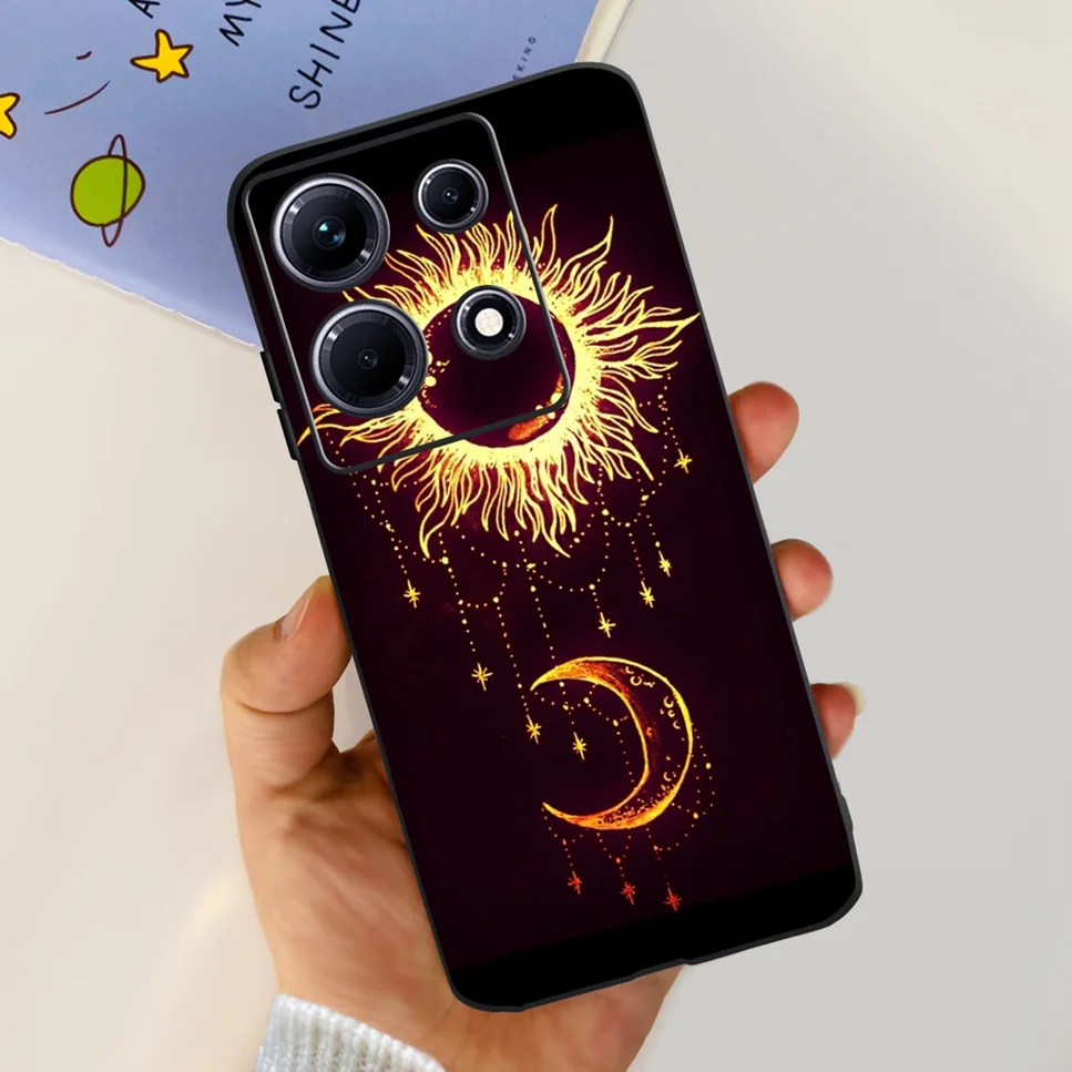 Black Silicone Cute Cat Cartoon Painted Case - Fashionable Protective Bumper Cover