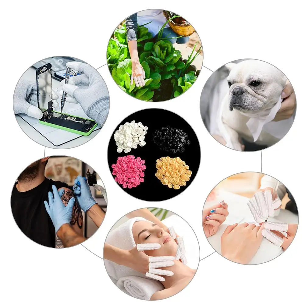 100 Pcs Disposable Finger Cover Natural Rubber Gloves Non-slip Latex Finger Cots Fingertips Protector Gloves Non-toxic Nail Tool