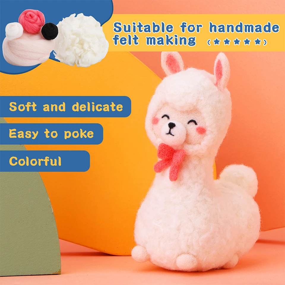 Needle felting kit wool felting kit needle felting painting kit BUDDUR Animal Wool Felting Kit With Felting Needles And Instructions Storage Box For DIY Handmade Craft Accessories Tools