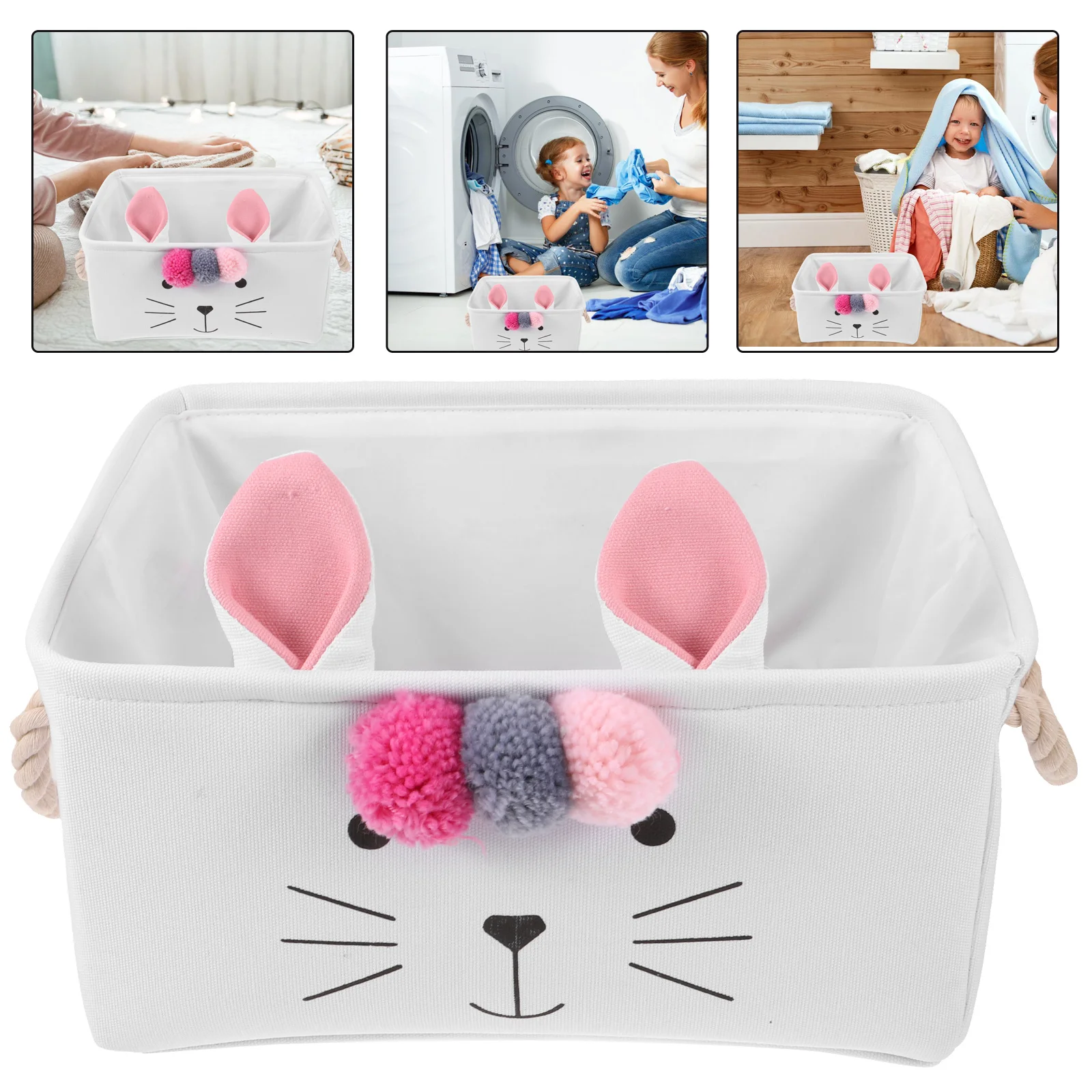

See Description Storage Box Child Boxes Holder Cotton Linen Fabric Bins