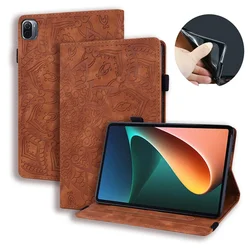 Premium Embossed Tree Flip Wallet Stand Case for Redmi Pad 10.61 inch (Brown-Flower)