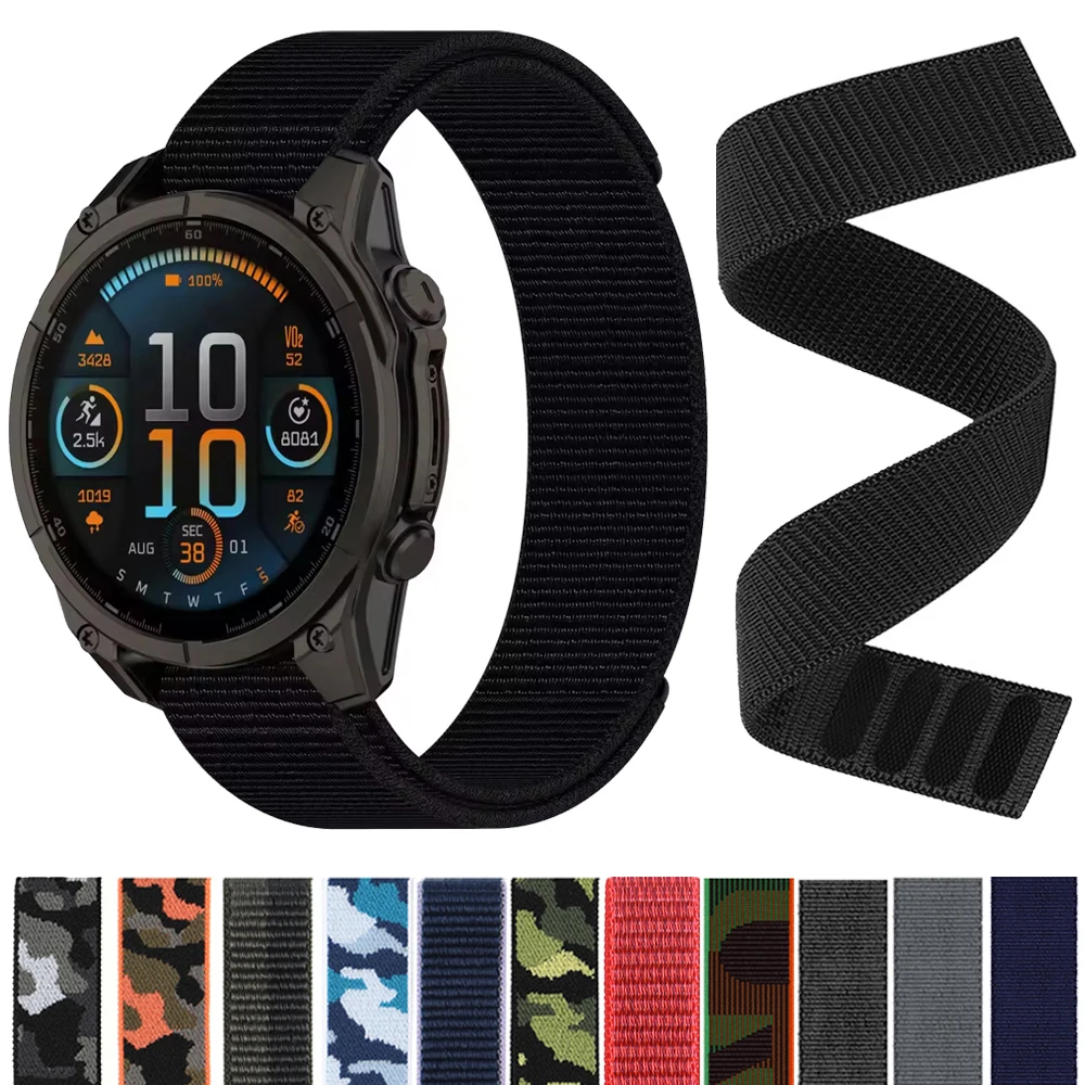 Nylon Hook and Loop Strap - Durable and Adjustable Watchband Bracelet, 22mm/26mm