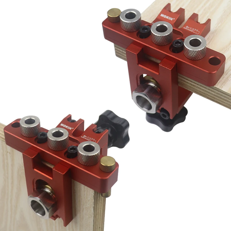 Holz bearbeitung 3 in 1 Dübel vorrichtung ssatz für Schrank möbel Bohr führung Ortung Taschen loch vorrichtung abnehmbare Locher werkzeuge – Detail 11