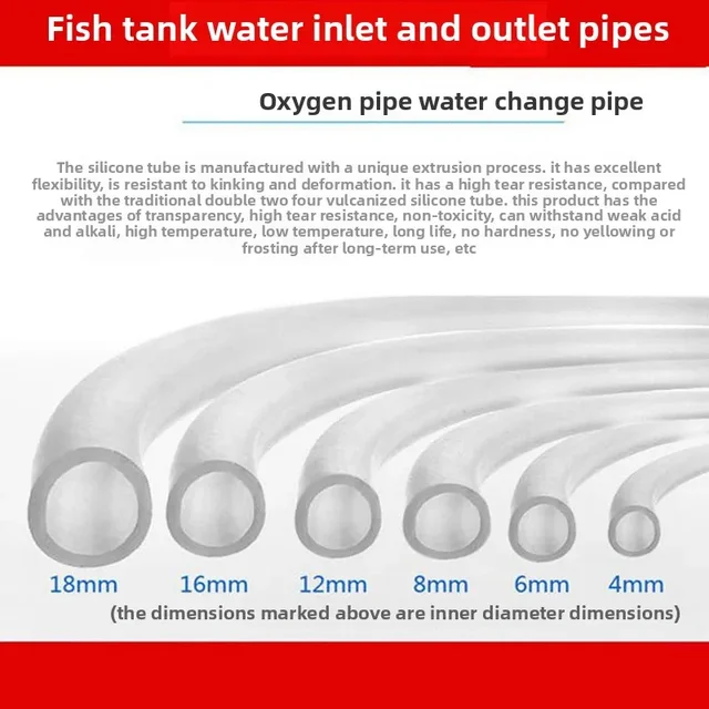 1/3/5M PVC ท่อน้ําท่อสําหรับปั๊มน้ํา, พิพิธภัณฑ์สัตว์น้ํายืดหยุ่นออกซิเจนหลอด ID 6 8 10 12 15 20 มม. 1