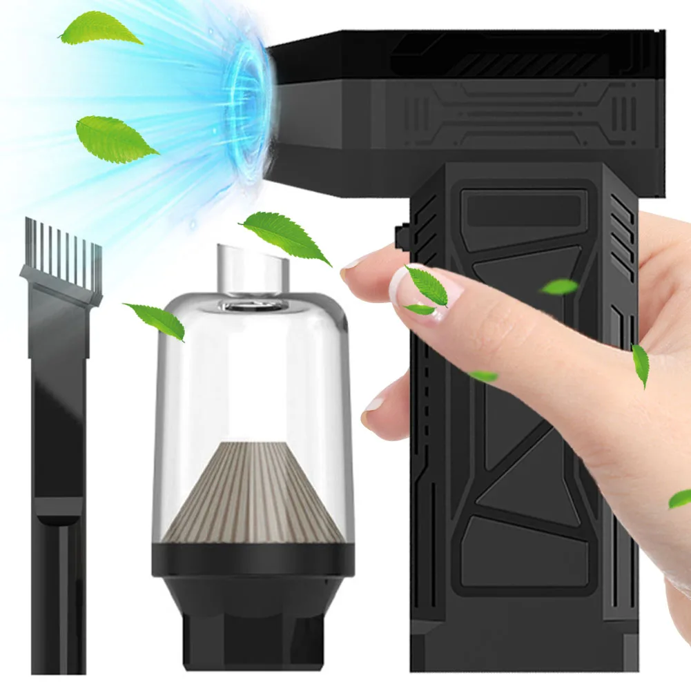 Mini Turbo Fan 150000RPM USB Rechargeable Wireless Dust Blower with Brush & Nozzle Strong Power for Cleaning Computer Keyboards 2