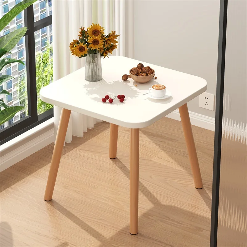 thumbnail image 1 of Mesa auxiliar cuadrada Formwell de 50x50cm, mesa de centro pequeña de madera para sala de estar, dormitorio y balcón, patas de madera maciza de fácil montaje, 1 of 4