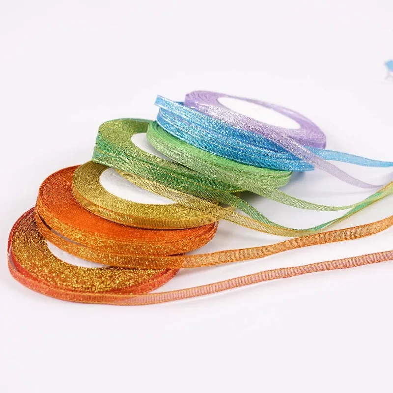 22m Glitter Silver/Gold Ribbon for DIY Crafts, Gift Wrapping, and Decor