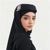 Sponge Turban Cap With Brooch Scarf Women Muslim Hijab Hat African Auto Gele Headtie Nigeria Wedding Party Headwear Headscarf