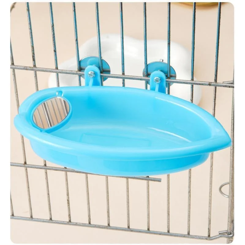 Bird Bath Basin Pet Parrot Cage Shower Supplies with Mirror Bird Cage Accessories Pet Feeder ванна для попугаев