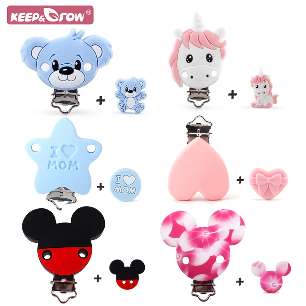 2 Sztuk/Partia Dla Dzieci Silikonowe Paciorki Paciorki Paciorki Cartoon Animals Baby Ząbkowanie Zabawka Naszyjnik Spożywczy Diy Akcesoria Łańcuchowe