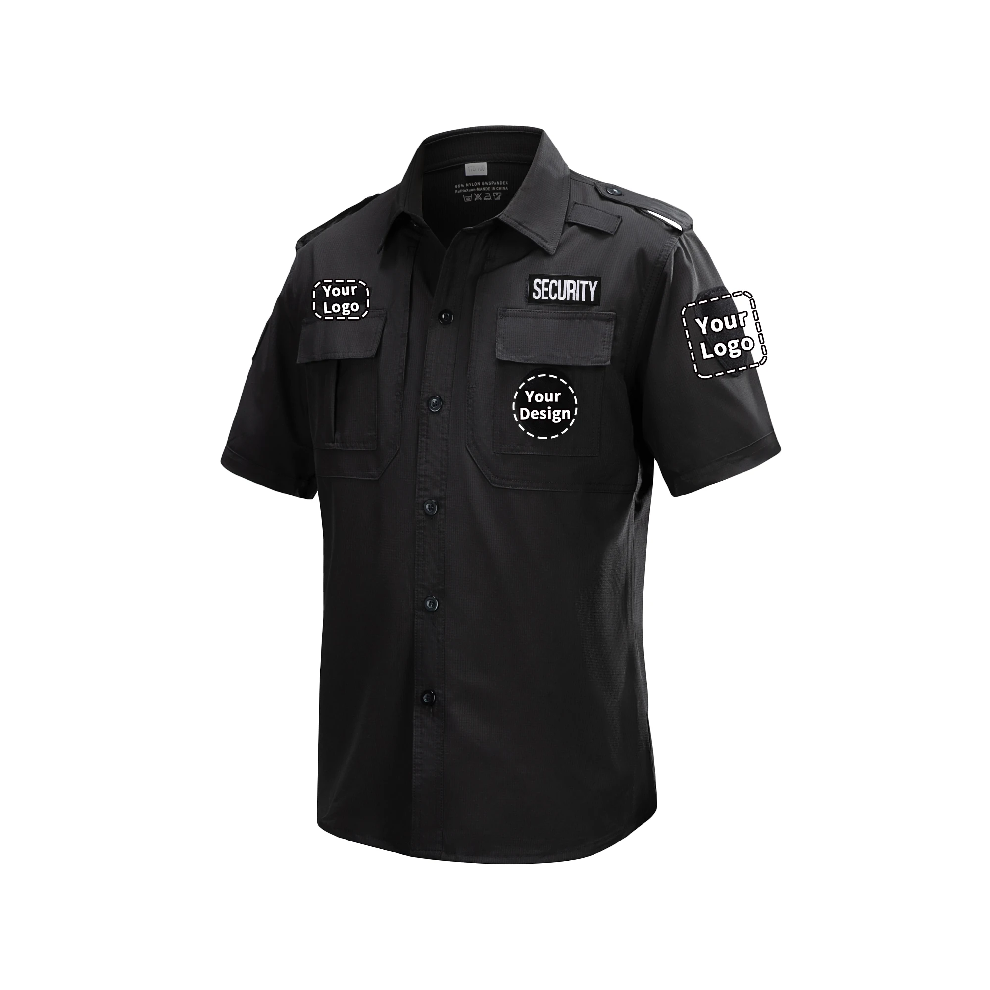Security Guard Clothes Quick Drying Police Uniform Black Blue Working Suit Tactical Training Set for man 6