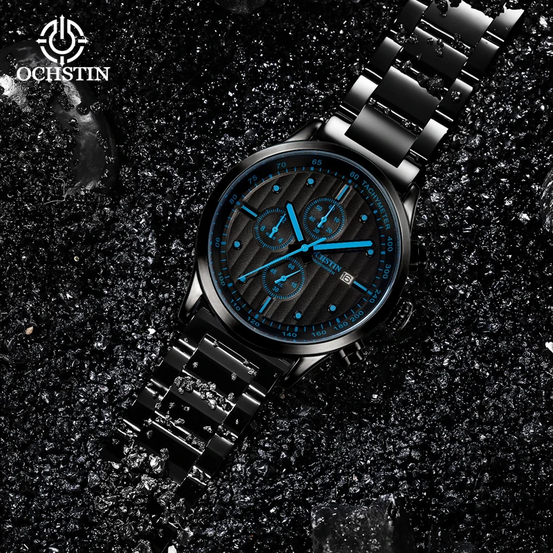 2023 New OCHSTIN Top Brand Men's Quartz Watch All-steel WaterProof Leisure Date Sports Business Watch Relogio Masculino