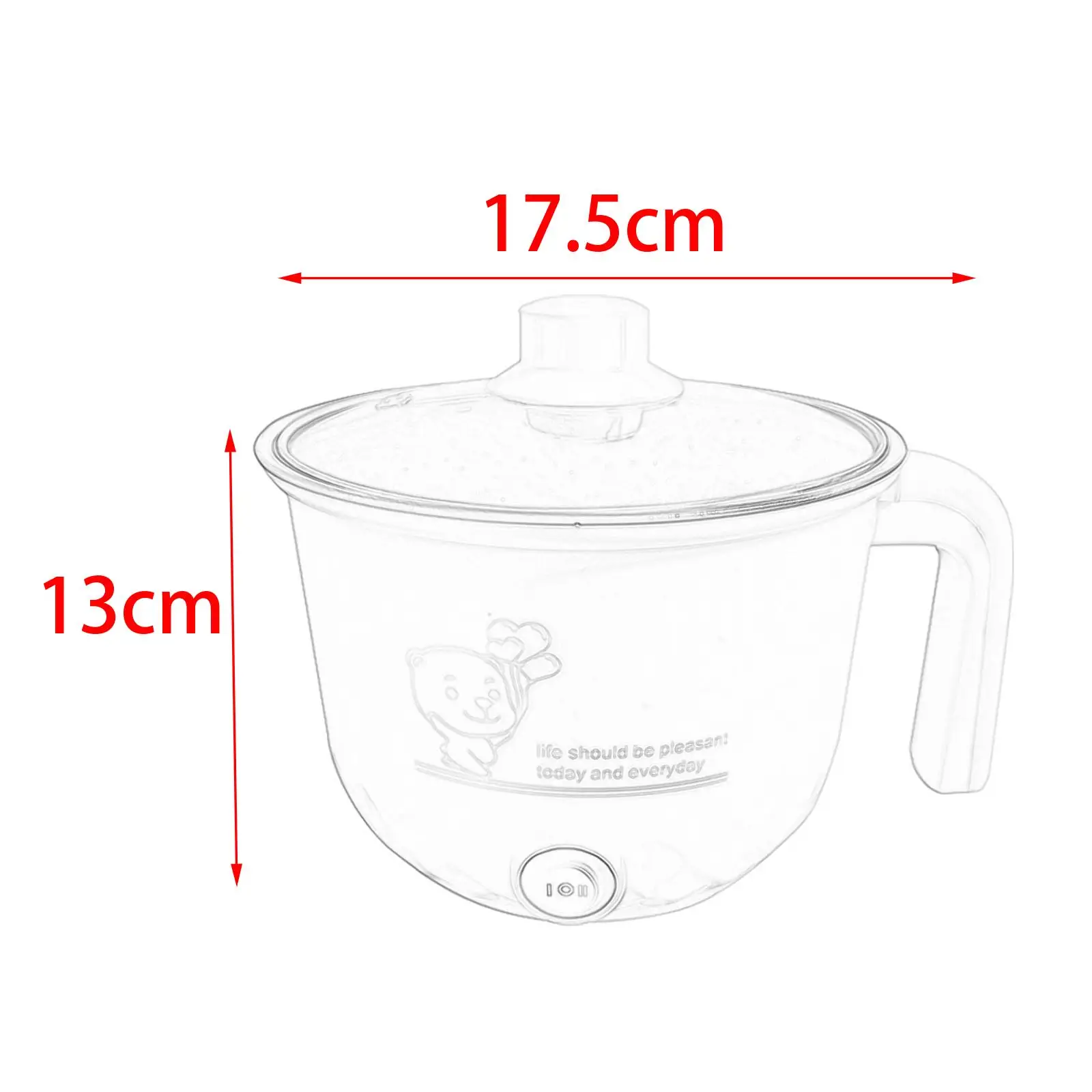 Electric Hot Pot Nonstick 1.8L Kitchen Cooking Appliances for Eggs Fry Ramen 6