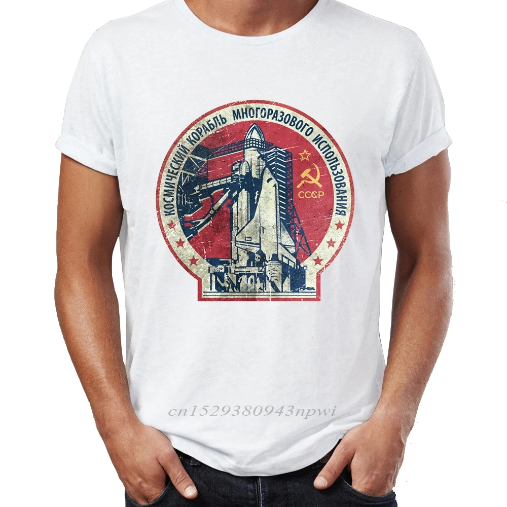 Maglietta Da Uomo Unione Sovietica Scientific Achivenment Interkosmos Boctok Buran Space Shuttle Fantastica Opera D'Arte Stampata Tee