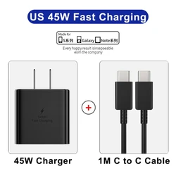 45W Super Fast Charge USB - C Charger Head with Data Cable - US (Black)