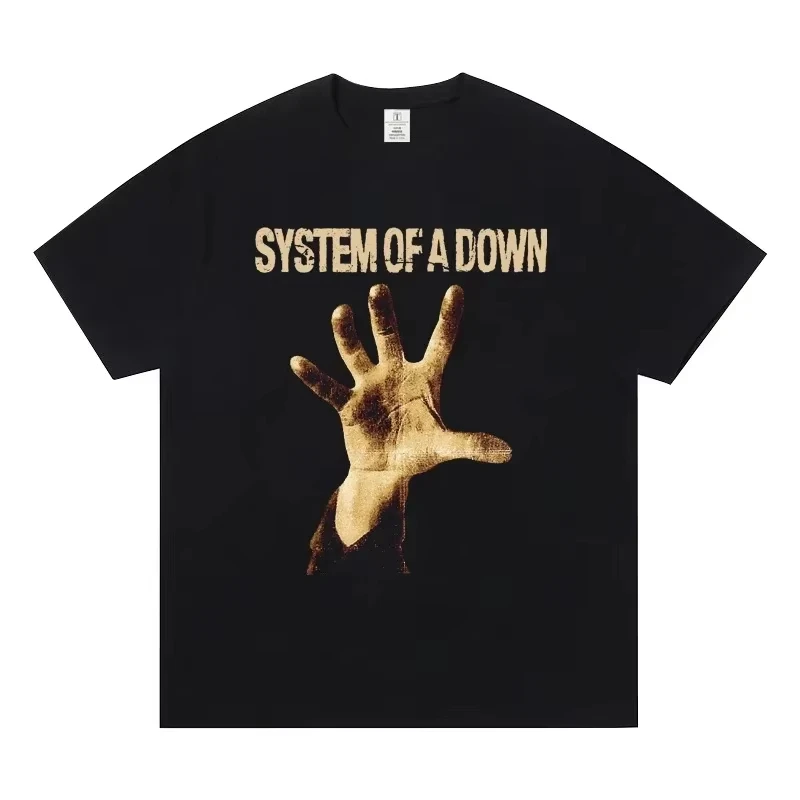 System of A Down Band Kurzarm-T-Shirt, European and American World Metal SOAD Fashion Casual Unisex Damen- und Herren-T-Shirt