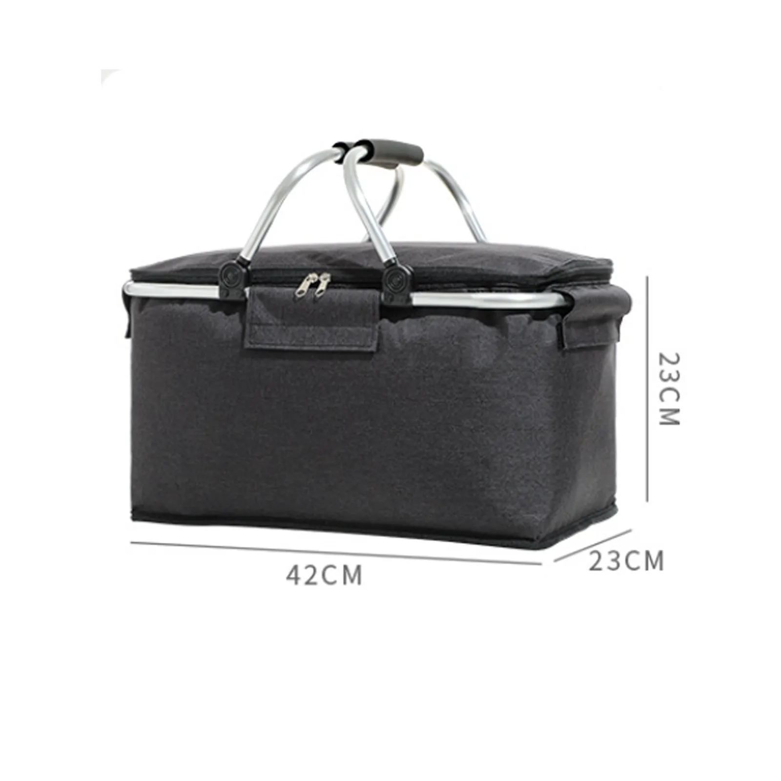 Insulated Picnic Basket Portable Collapsible Grocery Bags Leakproof Cooler Bag Basket With Handle Large Capacity Camping Travel