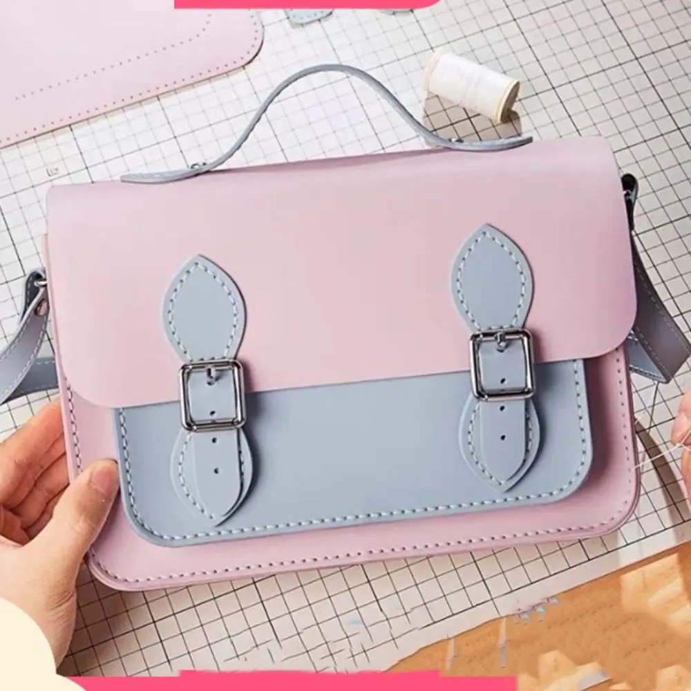 Vintage PU-Leder DIY Material Tasche 10 Farben handgenähte Schulter Umhängetasche DIY selbstgemachte Tasche Frauen – Detail 4